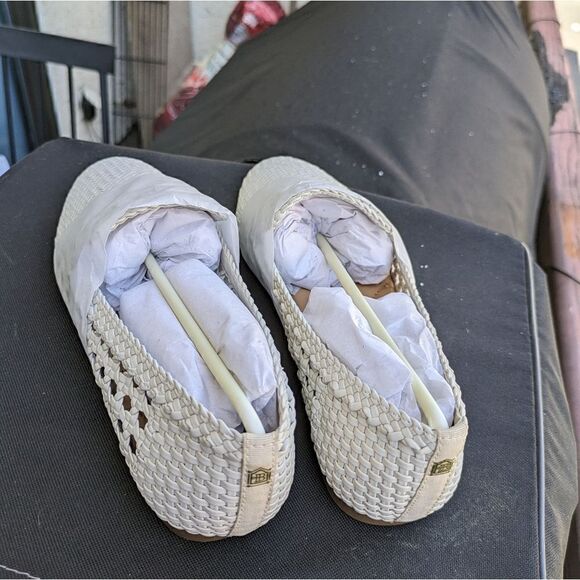 Birdies Starling Handwoven Vegan Loafer Flats Shoes in White - Picture 6 of 6